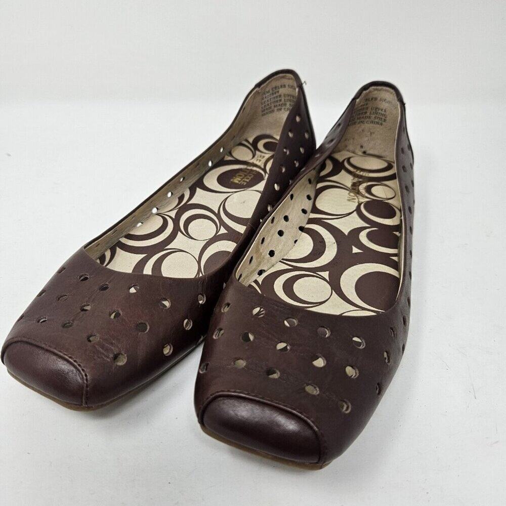 Kenneth Cole Womens Shoes 7.5 M Seleb Sighting Brown Leather Perforated